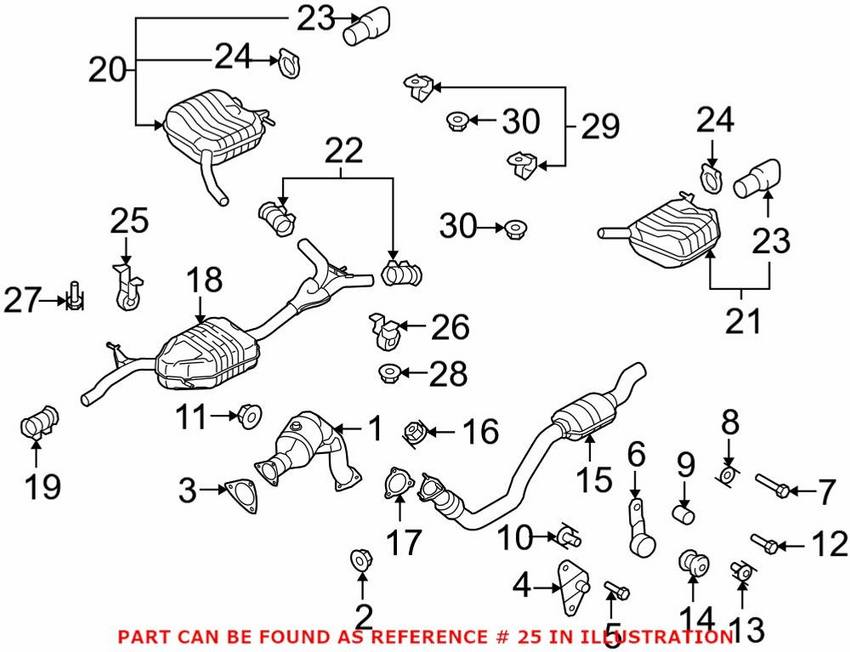 Audi Exhaust System Hanger Bracket 8K0253144E